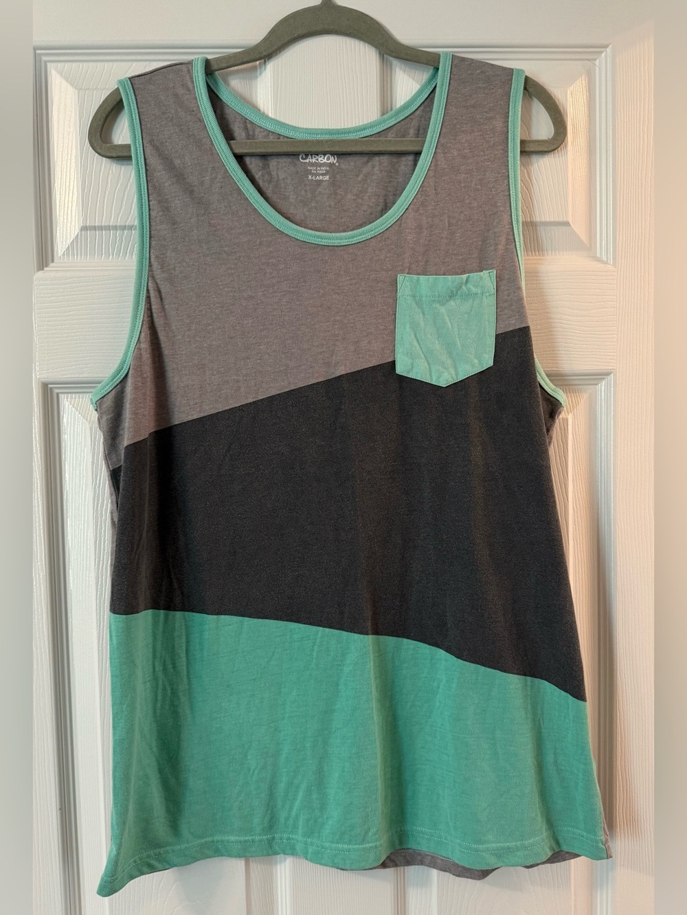 Men’s Carbon Colorblock Pocket Tank Top - Mint/Gray/Black